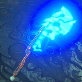 A picture of a ancient battle axe+ from BoTW.