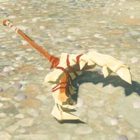 A picture of a dragonbone boko spear from BoTW.