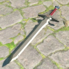 A picture of a knight's broadsword from BoTW.