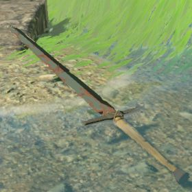 A picture of a rusty claymore from BoTW.