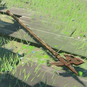 A picture of a rusty halberd from BoTW.
