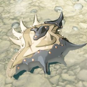 A picture of a steel lizal shield from BoTW.