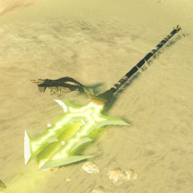 A picture of a thunderspear from BoTW.