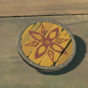 A picture of a wooden shield from BoTW.